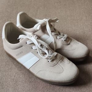 French Connection Beige and White Women's Sneakers